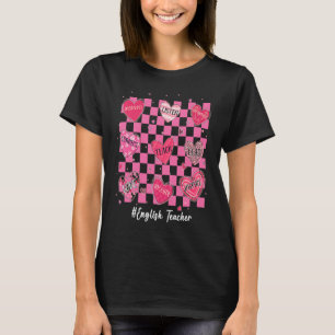 Englischlehrerin Herz Teach Liebe Inspirier Valent T-Shirt