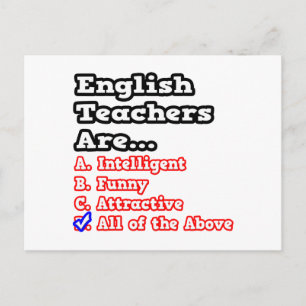 Englischlehrerin Quiz...Joke Postkarte