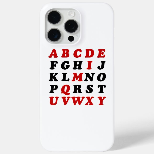 English Alphabet Case-Mate iPhone Hülle (Rückseite)