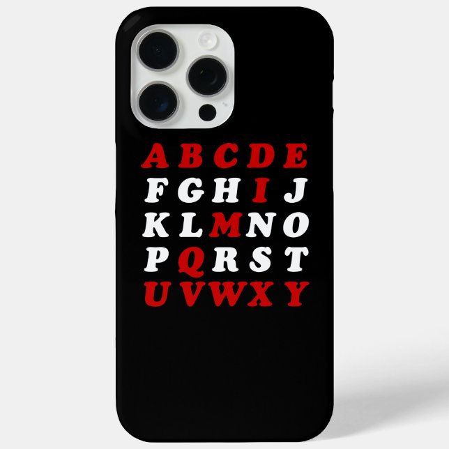 English Alphabet Case-Mate iPhone Hülle (Rückseite)