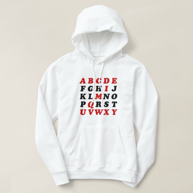 English Alphabet Hoodie (Design vorne)