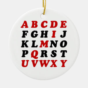 English Alphabet Keramik Ornament