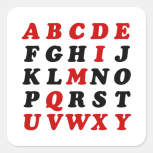 English Alphabet Quadratischer Aufkleber