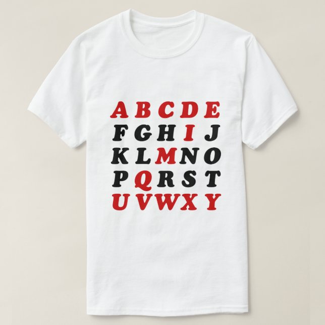 English Alphabet T-Shirt (Design vorne)