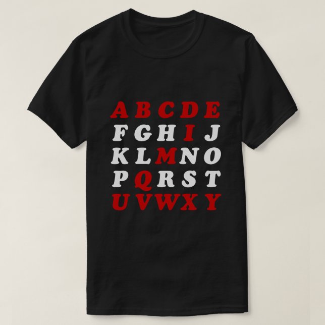 English Alphabet T-Shirt (Design vorne)