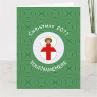 English Angel Christmas Flag Personalisiert