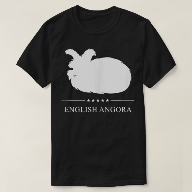 English Angora Rabbit White Silhouette T-Shirt (Design vorne)