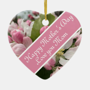 English Apple Blossom Muttertag Keramik Ornament