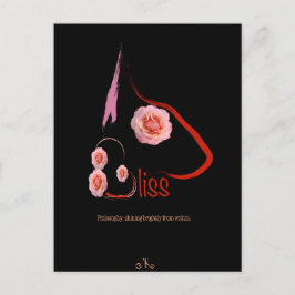 English Bull Terrier Bliss mit Rose Art Postkarte