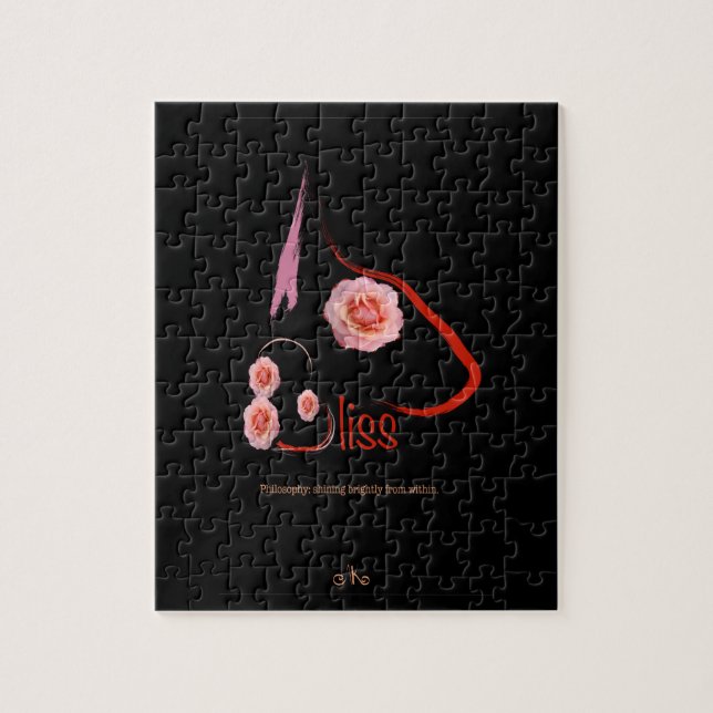 English Bull Terrier Bliss mit Rose Art Puzzle (Vertikal)