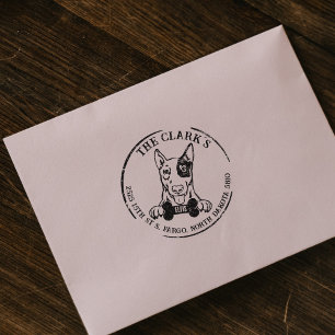 English Bull Terrier Family Rücksendeadresse Gummistempel