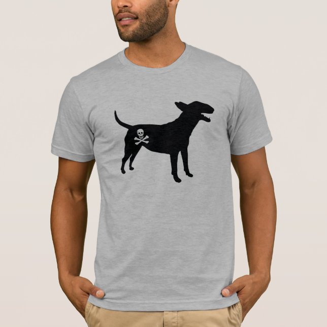 English Bull Terrier / Jolly Roger Pirate Flag Tee (Vorderseite)