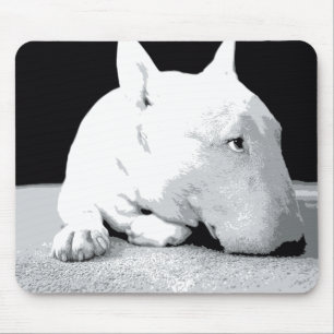 English Bull Terrier, Pop Art Print Mousepad