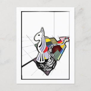 English Bull Terrier Surreal Art Schach Slide Postkarte