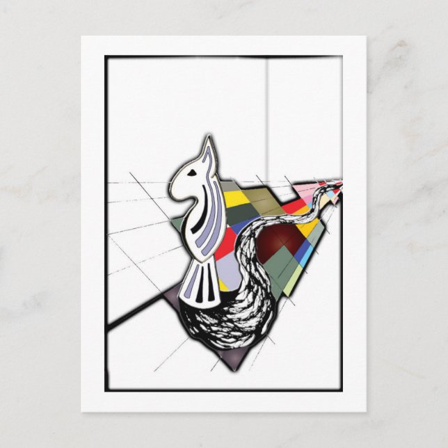 English Bull Terrier Surreal Art Schach Slide Postkarte (Vorderseite)