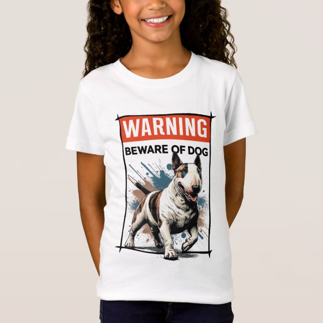 English Bull Terriers: Vorsicht beim Hund T-Shirt (Vorderseite)