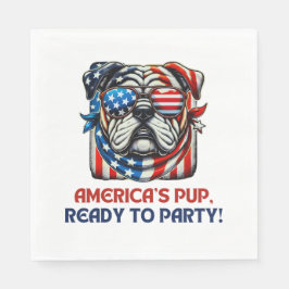 English Bulldog 4. July Merica Sonnenbrille USA Serviette