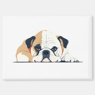 English Bulldog Adorable Süße Tier Schlafruhe Magnet