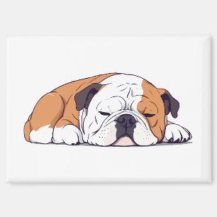 English Bulldog Adorable Süße Tier Schlafruhe Magnet