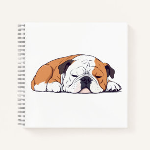 English Bulldog Adorable Süße Tier Schlafruhe Notizbuch