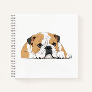 English Bulldog Adorable Süße Tier Schlafruhe Notizbuch