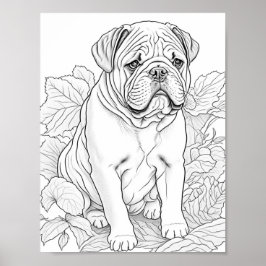 English Bulldog Adulting Coloring Poster