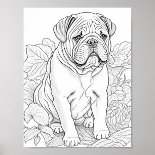 English Bulldog Adulting Coloring Poster