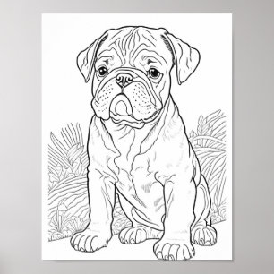 English Bulldog Adulting Coloring Poster