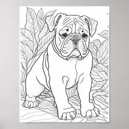 English Bulldog Adulting Coloring Poster