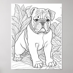 English Bulldog Adulting Coloring Poster