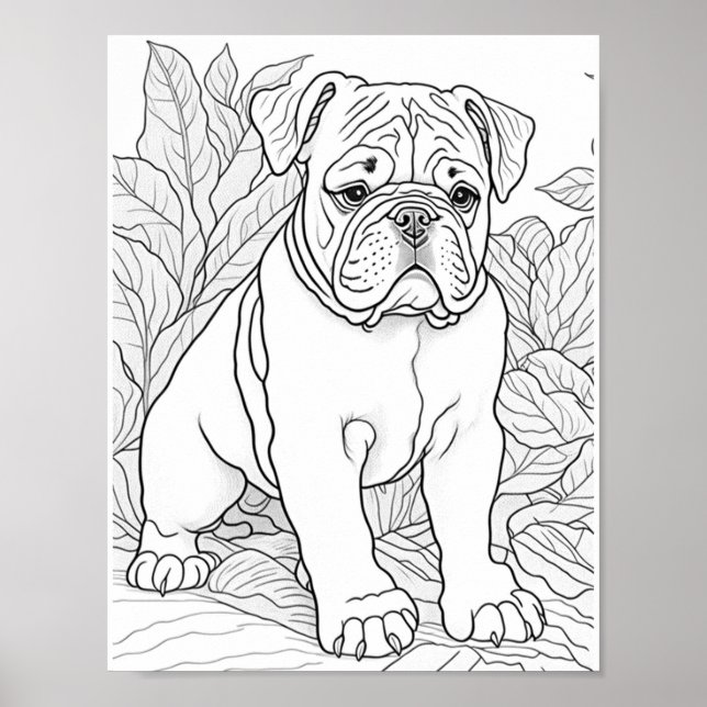 English Bulldog Adulting Coloring Poster (Vorne)