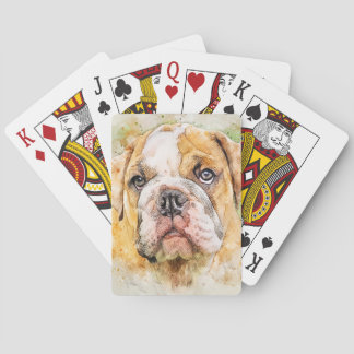 English Bulldog Art Playing Cards Spielkarten