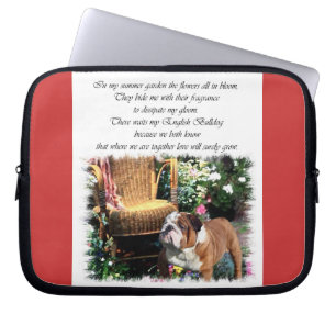 English Bulldog Art Summer Garden Laptopschutzhülle