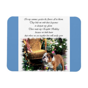 English Bulldog Art Summer Garden Magnet