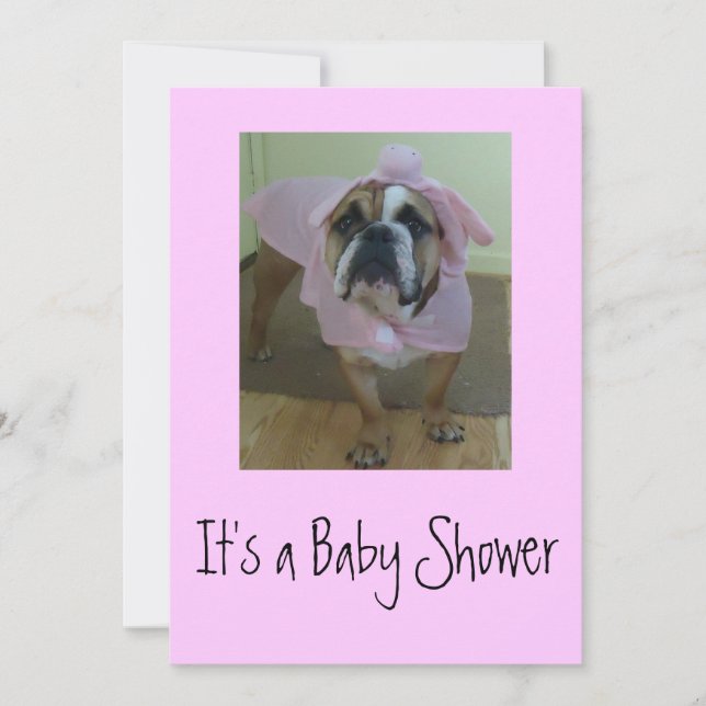 English Bulldog Baby Shower Einladungen (Vorderseite)