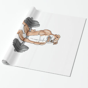 English Bulldog Bodybuilder Weightlift Barbell Geschenkpapier