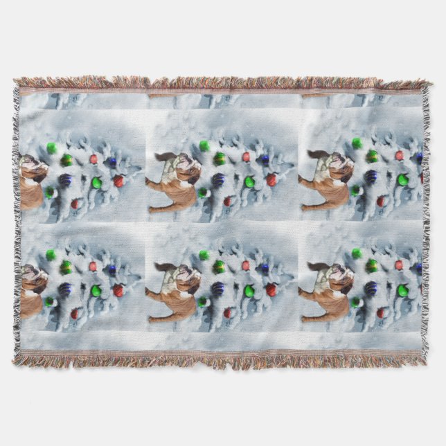 English Bulldog Christmas Decke (Vorderseite)