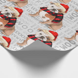 English Bulldog Christmas für Hundefreunde Geschenkpapier