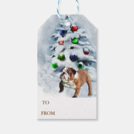 English Bulldog Christmas Geschenkanhänger