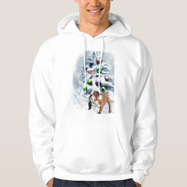 English Bulldog Christmas Geschenke Hoodie (Vorderseite)