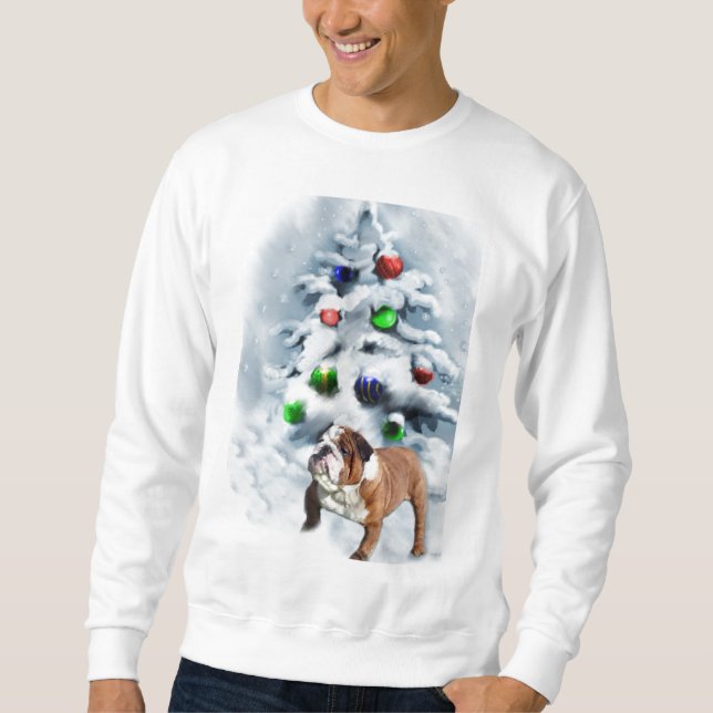 English Bulldog Christmas Geschenke Sweatshirt (Vorderseite)
