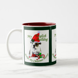 English Bulldog Christmas Geschenke Zweifarbige Tasse