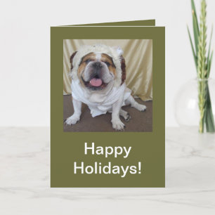 English Bulldog Christmas Happy Holiday Karten! Feiertagskarte