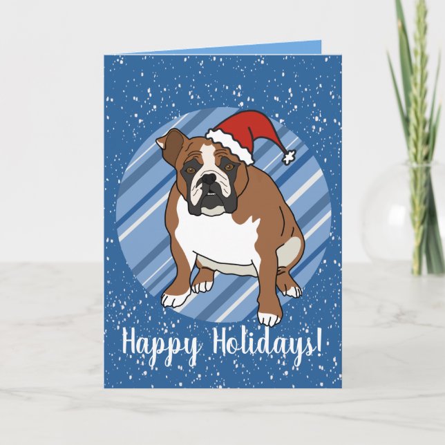 English Bulldog Christmas Karte (Vorderseite)