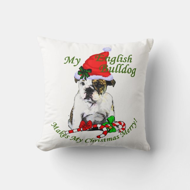 English Bulldog Christmas Kissen (Vorderseite)