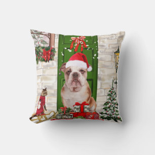 English Bulldog Christmas Kissen