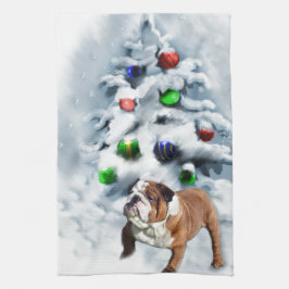 English Bulldog Christmas Küchentuch