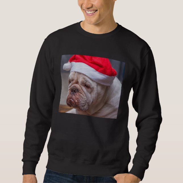 English Bulldog Christmas Light Christmas Ugly Swe Sweatshirt (Vorderseite)