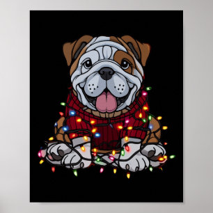 English Bulldog Christmas Niedlich Santa Pet für A Poster