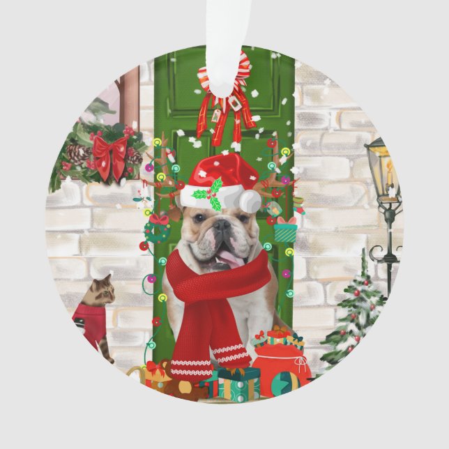 English Bulldog Christmas Ornament (Vorderseite)